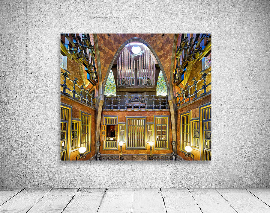 Palau Guell showcases Gaudis design in Barcelona Spain Wall Room Mockup