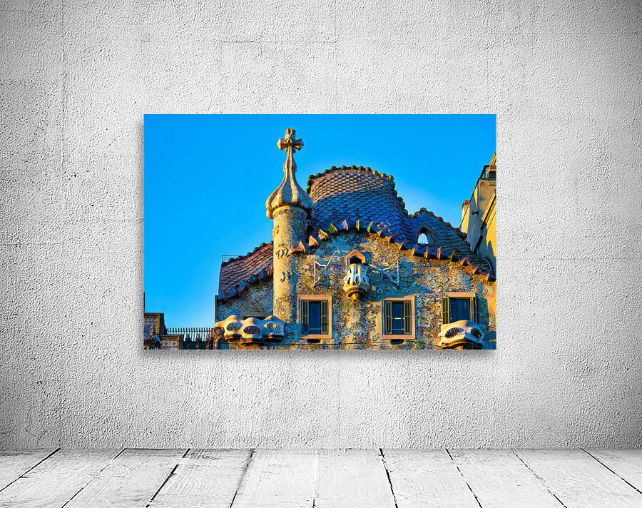 Exploring Casa Batllo in Barcelona Spain during sunset Wall Preview