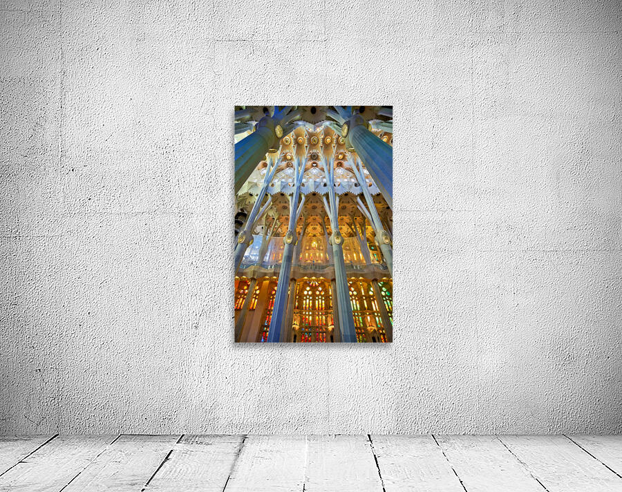 Explore the stunning interior of Basílica de la Sagrada Famíli Wall Preview