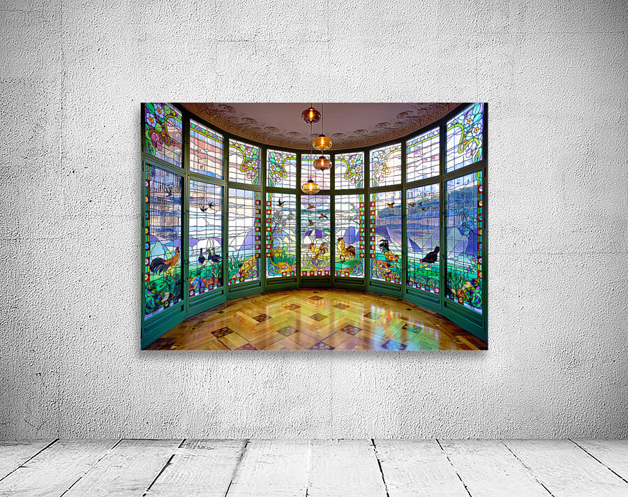 Stained glass windows at Casa Lleo Morera in Barcelona Wall Preview