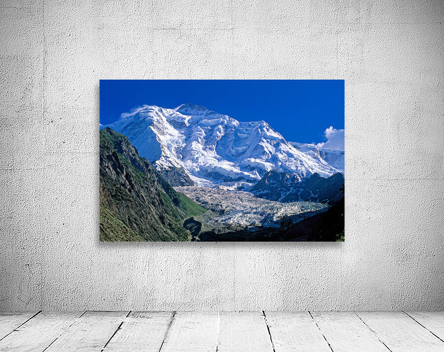 Karakoram range shows snow capped peaks and rocky terrain Wall Preview