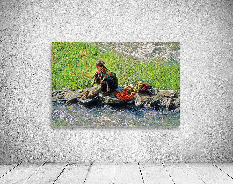 Life in Kalash Village in Bumburet Valley with river scene Wall Preview