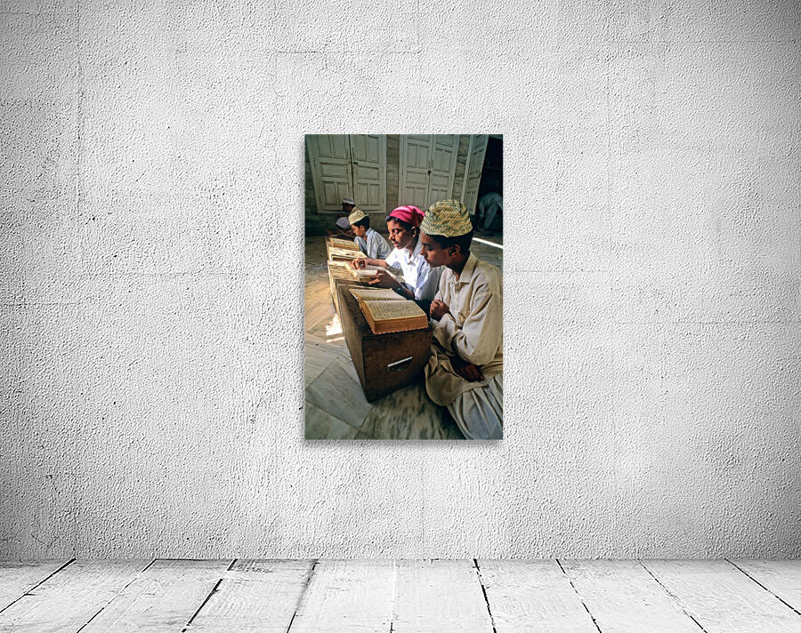 Students study in Quranic school madrasa in Pakistan Wall Preview