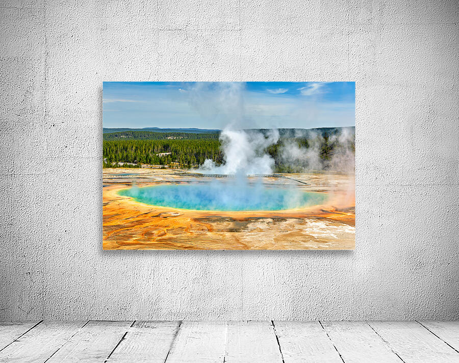 Exploring grand prismatic spring in yellowstone national park Wall Preview