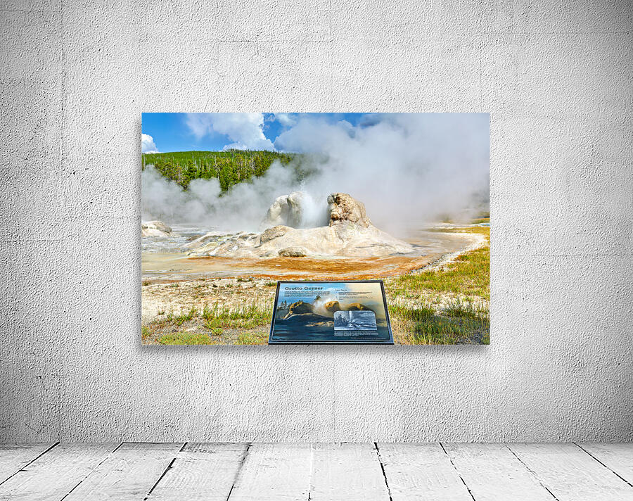 Grotto Geyser erupts in Yellowstone National Park Wall Preview