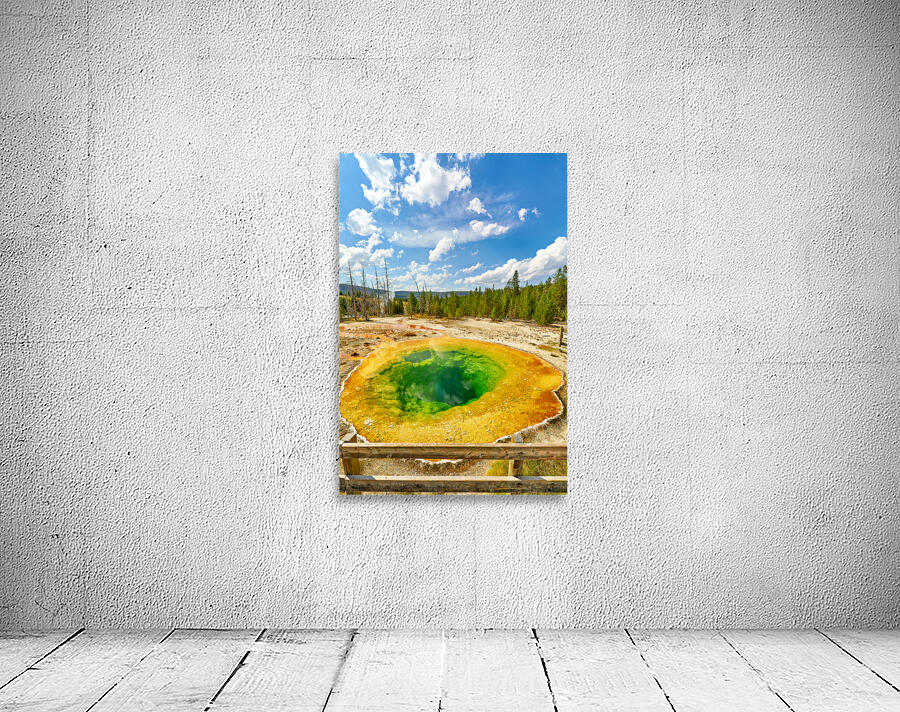 Morning Glory Pool shows colors at Yellowstone National Park Wall Preview