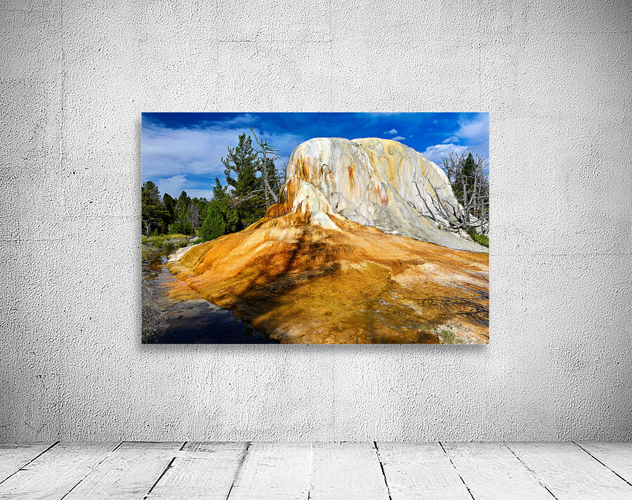 Yellowstone national park orange spring mound in usa Wall Preview