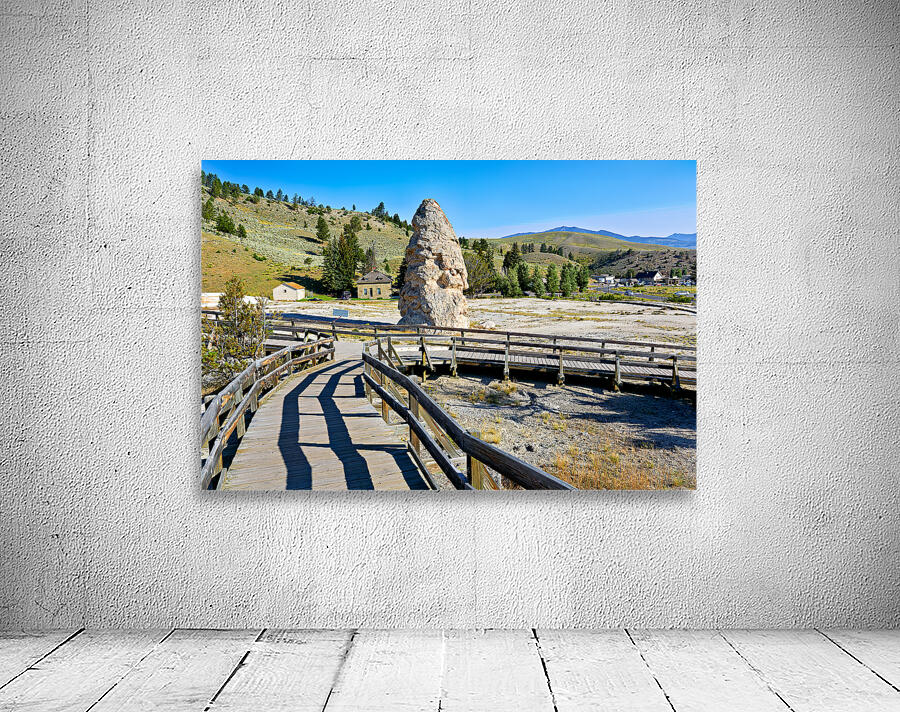 Exploring liberty cap in yellowstone national park usa Wall Preview