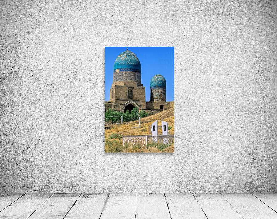 Cemetery in Samarkand with blue domes and historical buildings Wall Preview