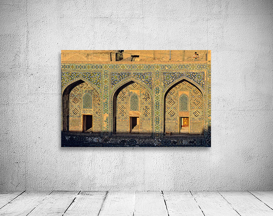 Madrasa architecture in Samarkand shows detailed design work Wall Preview