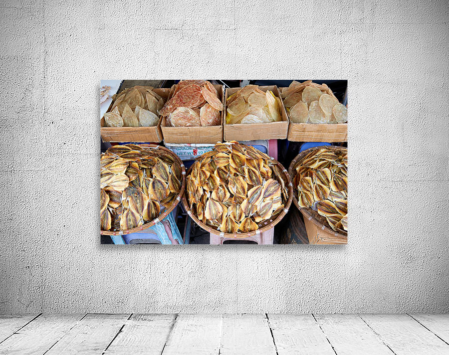 Dried seafood for sale in Hanoi street market Wall Preview