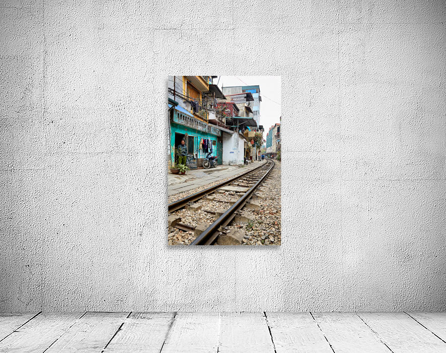 Locals near train tracks in Ho Chi Minh City Vietnam Wall Preview