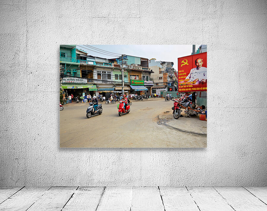 Busy streets of Ho Chi Minh City in Saigon during the day Wall Preview
