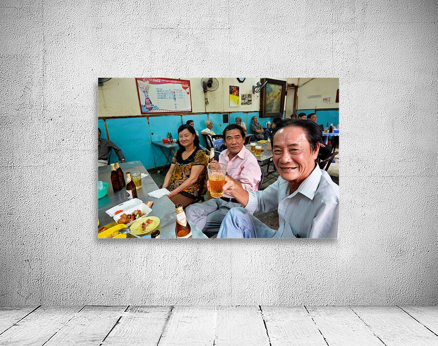 People enjoying time together in a cafe in Ho Chi Minh City Wall Preview