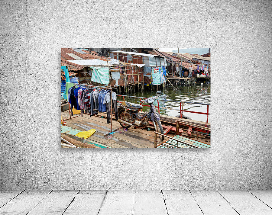 Fishing village life by the water in Phu Quoc Vietnam Wall Preview