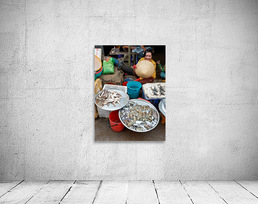 Local fish market in Phu Quoc Vietnam during daytime hours Wall Preview