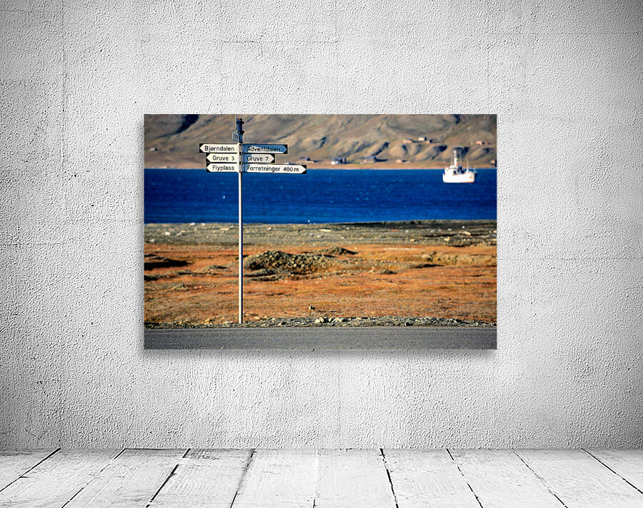 Directions guide visitors in Longyearbyen Svalbard Archipelago Wall Preview