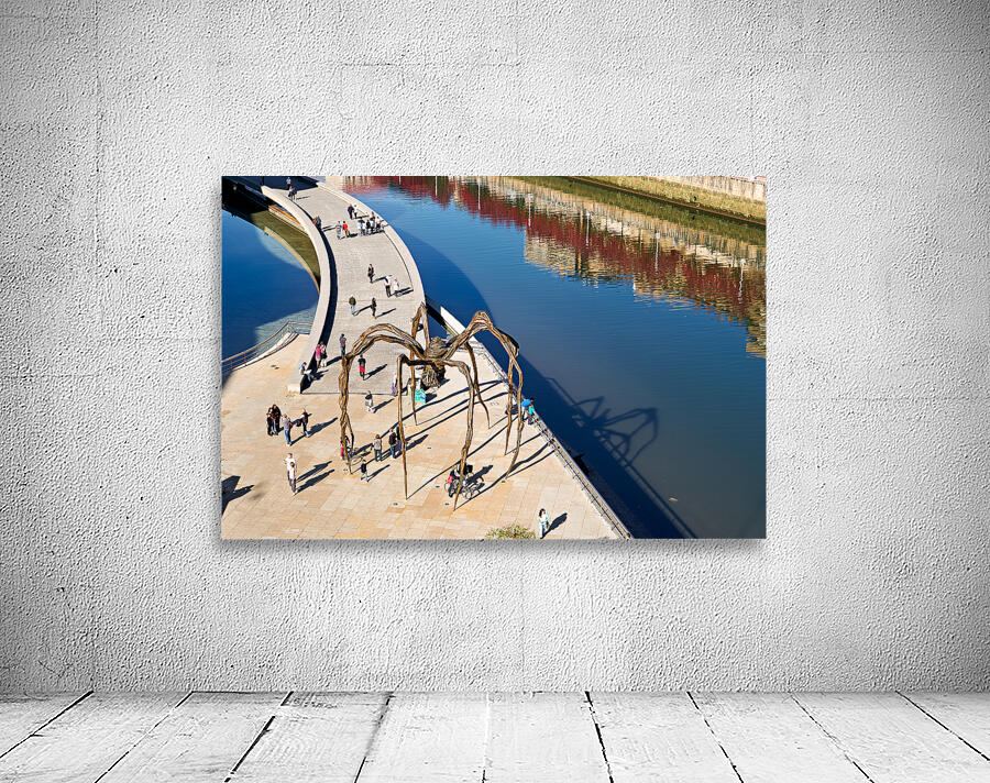 Maman sculpture by Louise Bourgeois near Nervion River in Bilbao Wall Preview