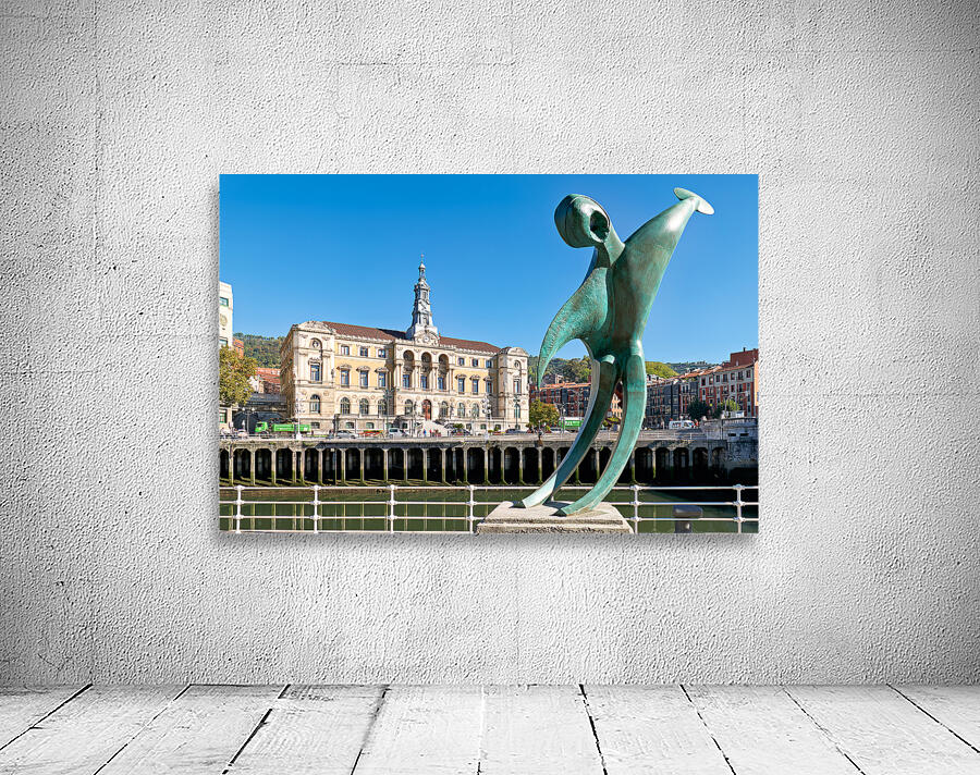 View of sculpture Conmemoracion al dia del Mar in Bilbao Wall Preview