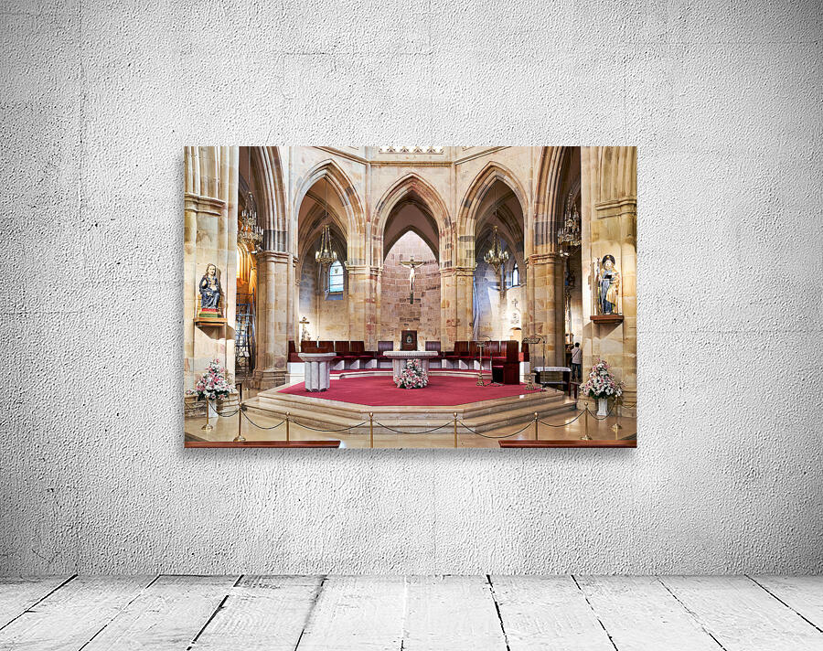 Exploring Bilbao cathedral in Spain during the day Wall Preview