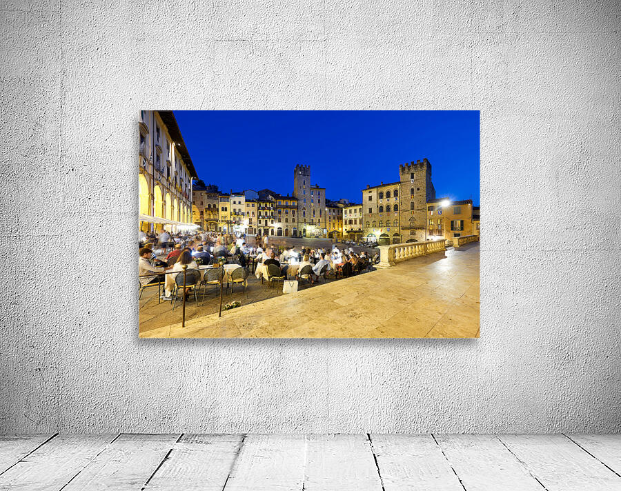 Piazza Grande at sunset offers dining and socializing in Arezzo Wall Preview