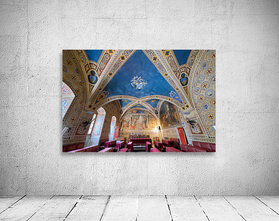 Inside the frescoed Sala del Consiglio in Volterra Tuscany Wall Preview