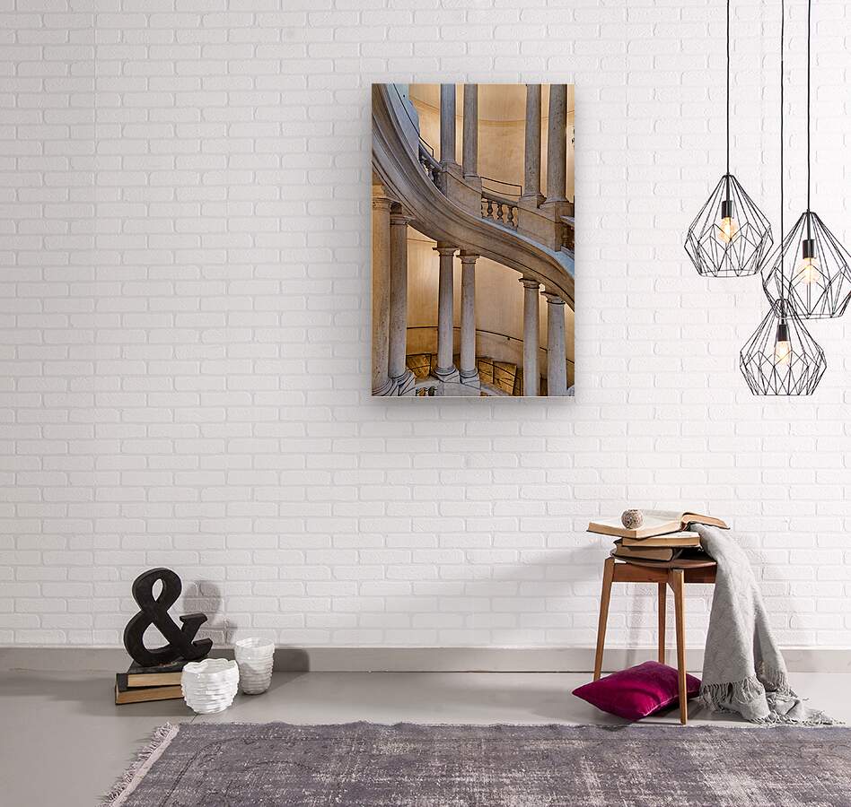 Helicoidal staircase design in Galleria Nazionale dArte Antica Wood Print 1