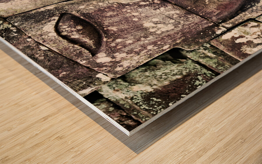 Bas relief at Angkor Thom Temple. Bayon. Siem Reap. Cambodia Wood print