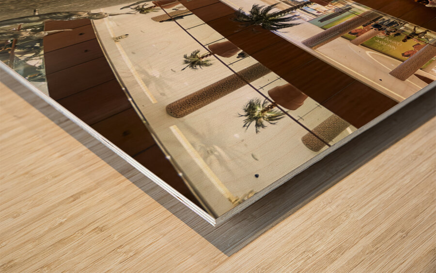 Dubai. UAE. The waterfall inside Dubai Mall Wood print