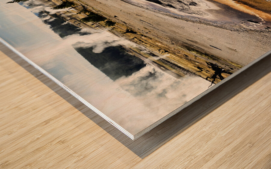 Black Sand Basin. Avoca Spring at the Yellowstone National Park. Wyoming. USA. Wood print