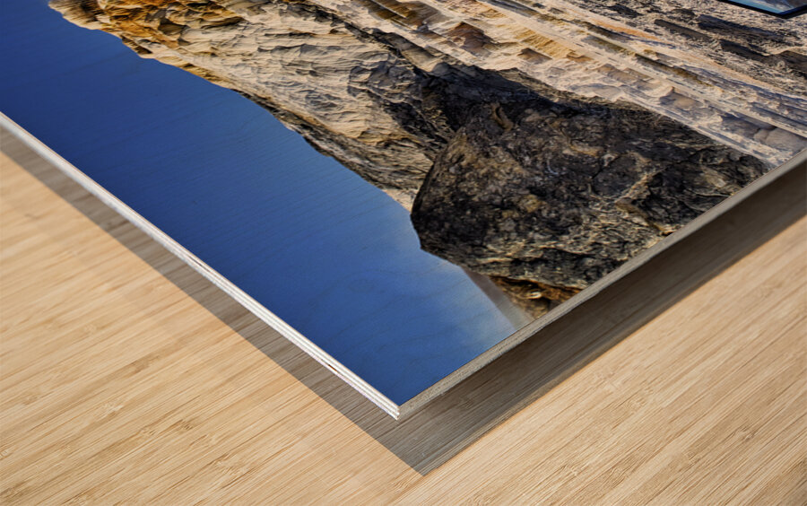 Palette Springs. Devils thumb at the Mammoth Hot Springs. Yellowstone National Park. Wyoming. USA. Wood print