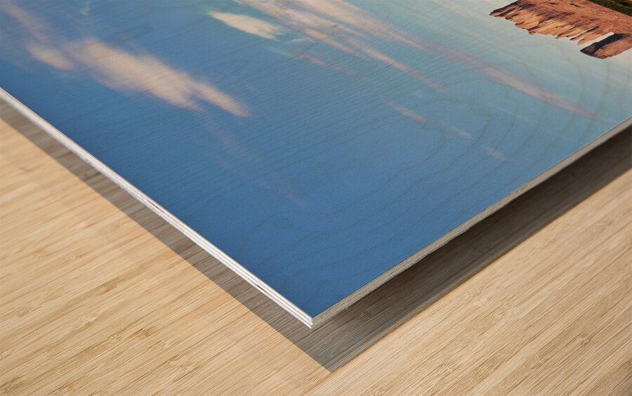 View of Monument Valley in Utah looking south Wood print