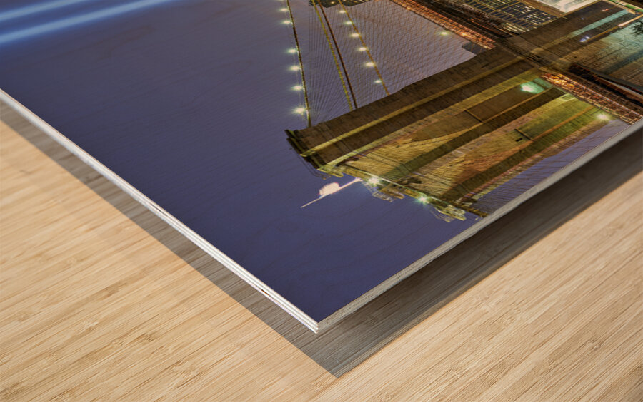 New York. Manhattan. United States. The Tribute in Light is an art installation created in remembrance of the September 11 attacks Wood print