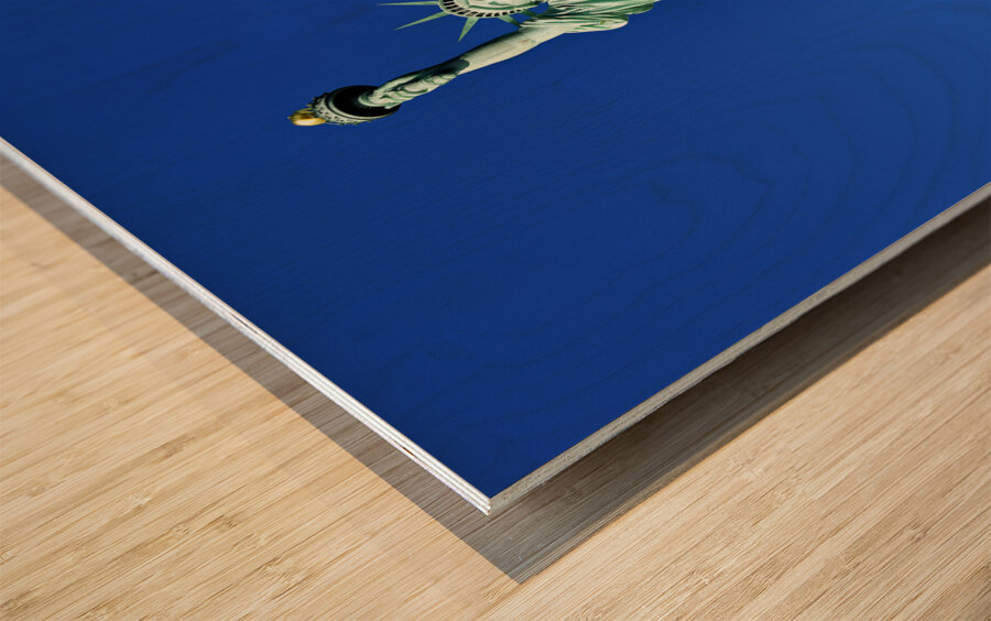 New York. Manhattan. United States. The Statue of Liberty on Liberty Island Wood print