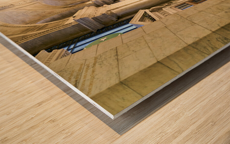 New York. Manhattan. United States. The entrance hall of the Public Library Wood print