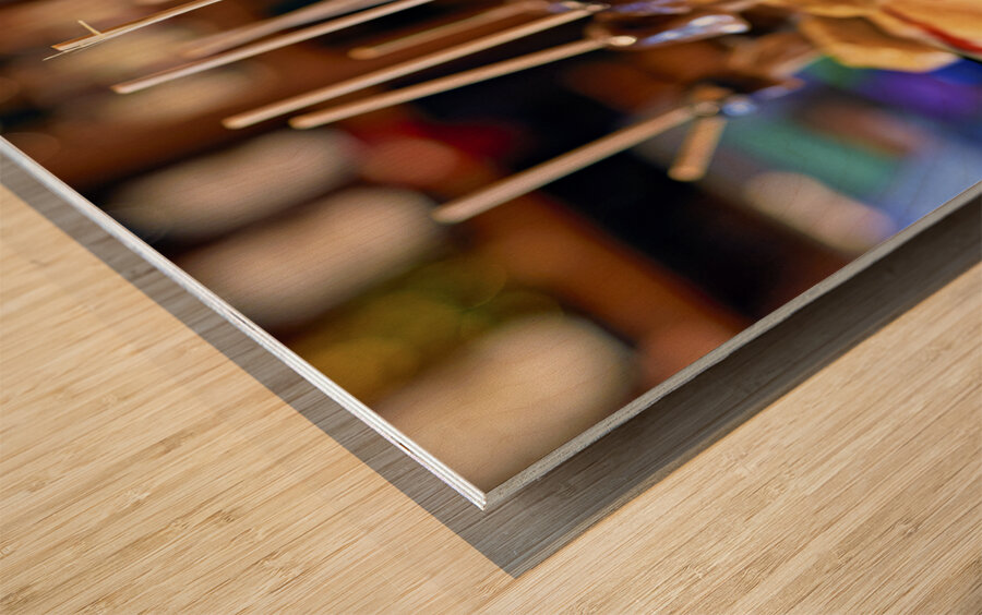 Barcelona. Catalonia. Spain. Tasty tapas in a bar appetizers snacks Wood print