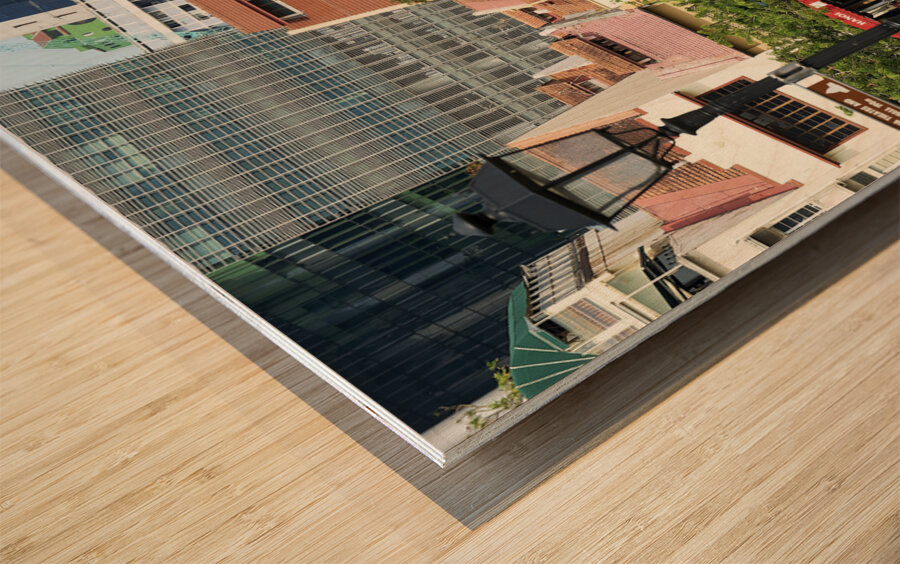 Singapore downtown boat trip Wood print