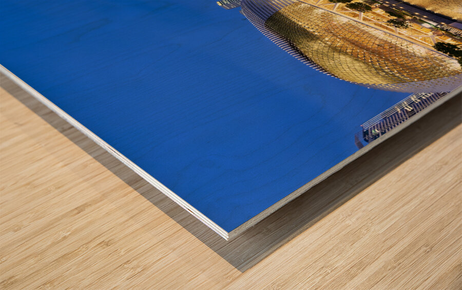 Singapore. Marina Bay at sunset Wood print