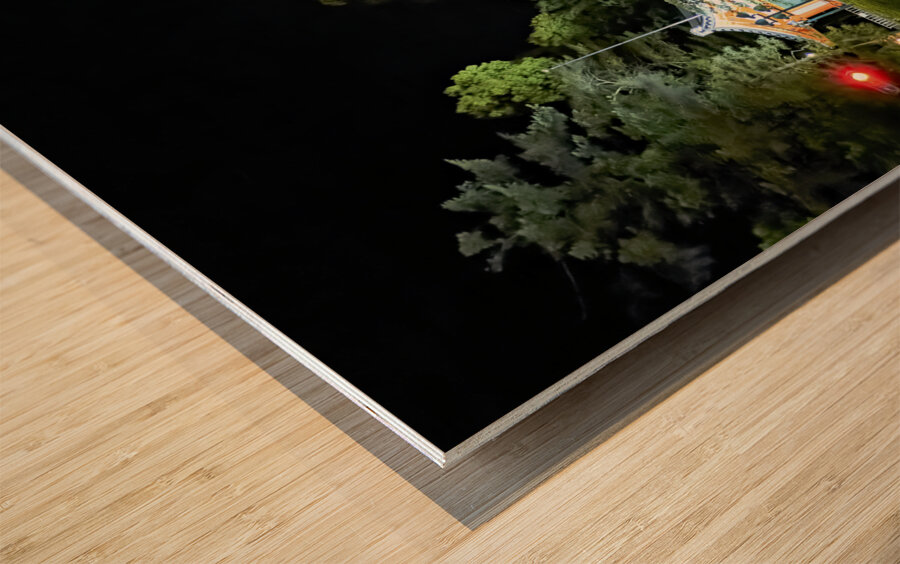 Japan. Kyoto. Yasaka shrine at night Wood print