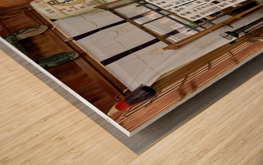 Japan. Kyoto. Nishiki Tenmangu temple shrine Wood print