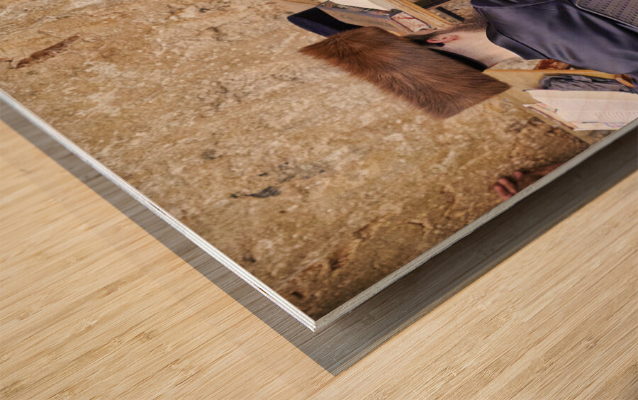 Jerusalem Israel. Orthodox jews praying at the wailing wall Wood print