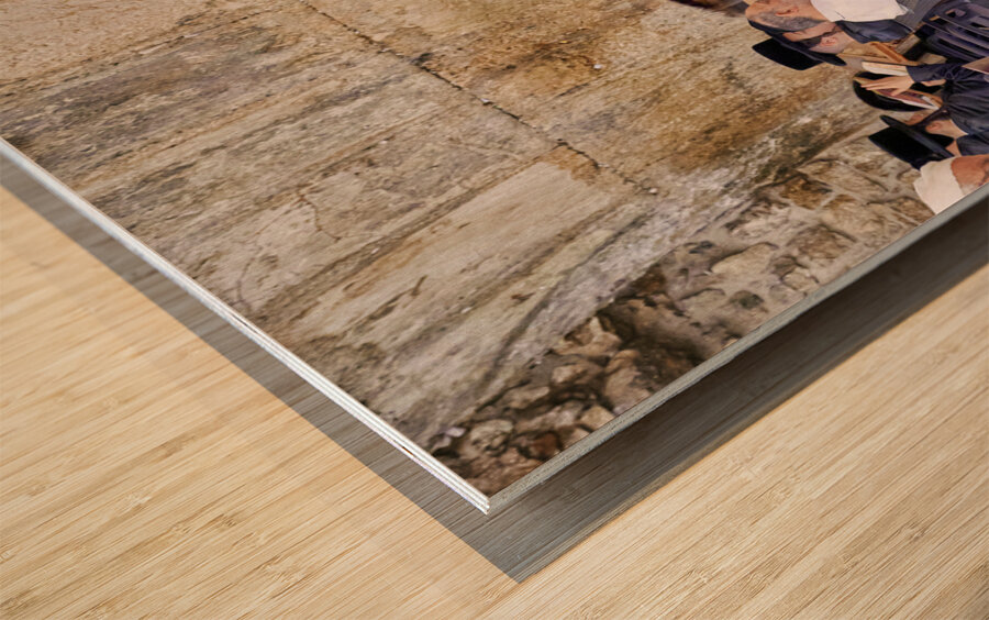 Jerusalem Israel. Orthodox jews praying at the wailing wall Wood print