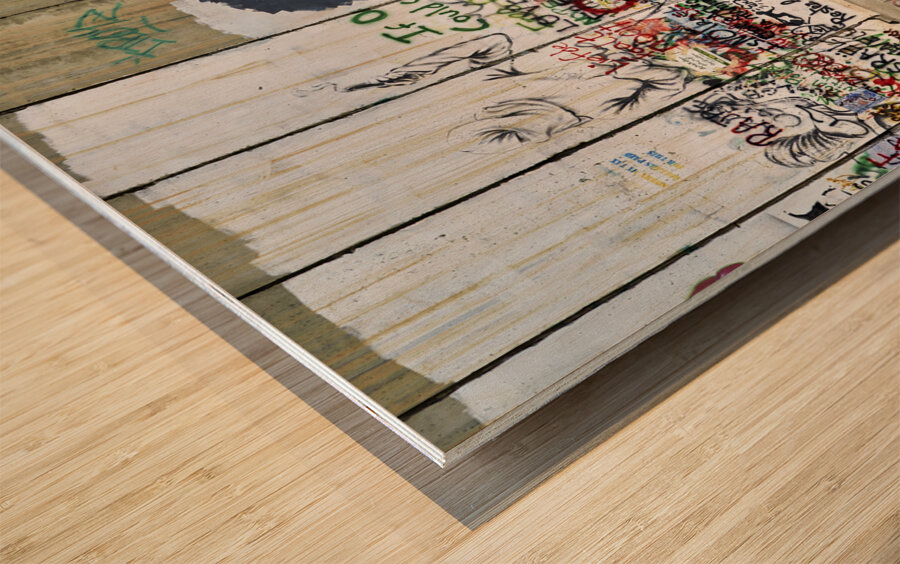 Jerusalem Israel. The west bank separation wall in Bethlehem Wood print