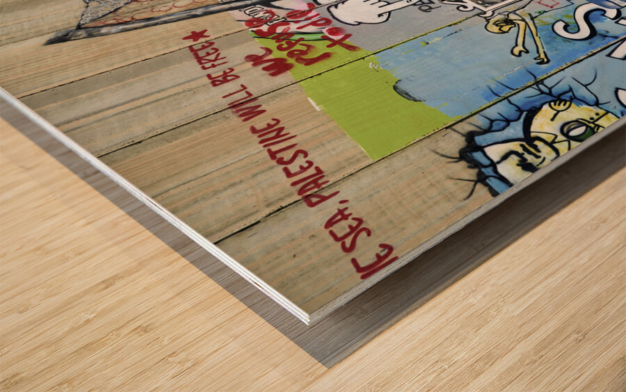 Jerusalem Israel. The west bank separation wall in Bethlehem Wood print