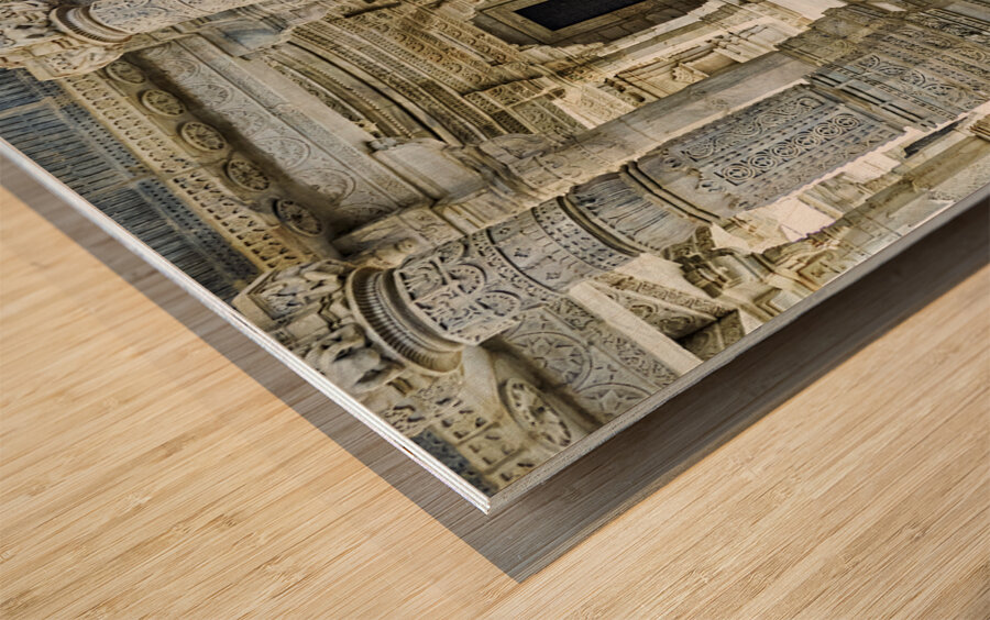 India Rajasthan. Jain Old Temples in Ranakpur Wood print