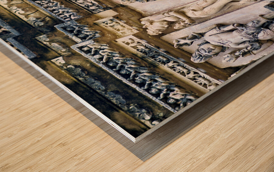 India Madhya Pradesh Khajuraho. The hindu erotic temples Wood print