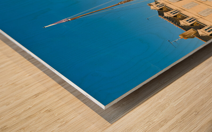 Vannes Brittany France. Boats moored at the port Wood print