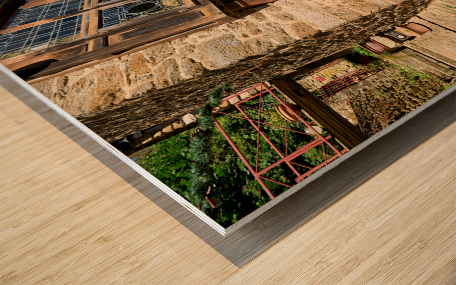 Dinan Brittany France. Timber houses Wood print