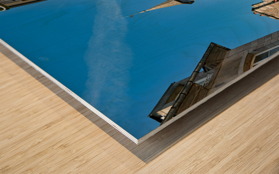 Dinan Brittany France. Tour de lHorloge clock tower Wood print