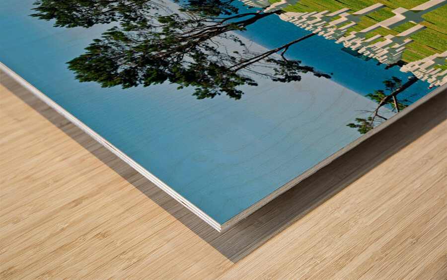 Colleville sur Mer. France. The Normandy American Cemetery and Memorial. Grave markers at the cemetery Wood print